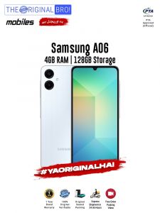 Samsung A06 - 4GB RAM - 128GB Storage - PTA Approved - 1 Year Warranty - Blue - The Original Bro Mobiles - TOB40